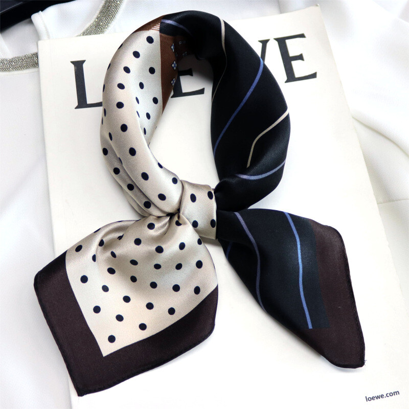 Prabangus prekės ženklo vyriškas šalikas rudeninis 100 % tikro šilko kaklaskarės dizainerio languotas dryžuotas skara 55 cm kvadratiniai kaklaraiščiai Dovanos vyrui