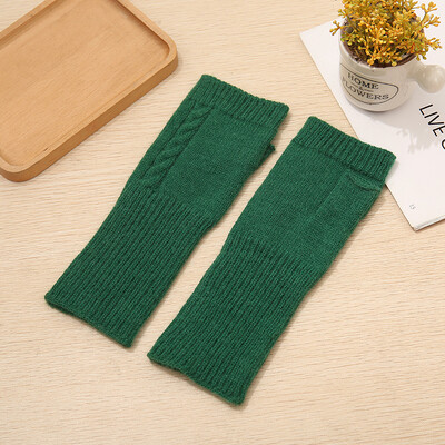 Korėjos naujos pirštinės su puse pirštų, moteriškos rudens ir žiemos vilnos, šiltos bepirščių studentų jutiklinis ekranas, stora megzta apyrankė T214