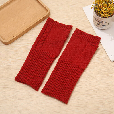 Korėjos naujos pirštinės su puse pirštų, moteriškos rudens ir žiemos vilnos, šiltos bepirščių studentų jutiklinis ekranas, stora megzta apyrankė T214