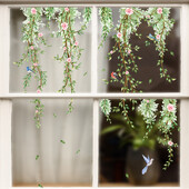 Ramuri Flori Păsări Autocolant de sticlă Camera de zi Tema ferestre Autocolant decorativ de perete Autocolant pentru fereastră Tapet autoadeziv