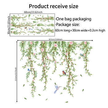 Κλαδιά Λουλούδια Πουλιά Γυάλινο Αυτοκόλλητο Θέμα Παράθυρο Σαλονιού Διακοσμητικό αυτοκόλλητο τοίχου Αυτοκόλλητο παράθυρο Αυτοκόλλητη ταπετσαρία