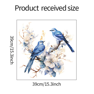 Nou 1PC Ramuri Pictate Flori Păsări Dormitor Sufragerie Verandă Decorare de fundal Înfrumusețare Autocolant de perete Autoadeziv