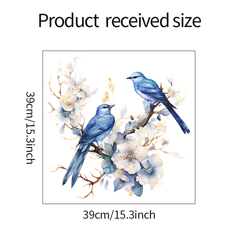 Nou 1PC Ramuri Pictate Flori Păsări Dormitor Sufragerie Verandă Decorare de fundal Înfrumusețare Autocolant de perete Autoadeziv