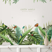 Butterfly Greenery fali matricák hálószoba kiegészítőkhöz Fali dekoráció Gyerekszoba dekoráció Szoba dekoráció Nappali dekoráció