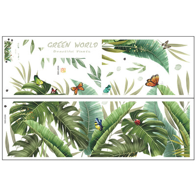 Butterfly Greenery fali matricák hálószoba kiegészítőkhöz Fali dekoráció Gyerekszoba dekoráció Szoba dekoráció Nappali dekoráció