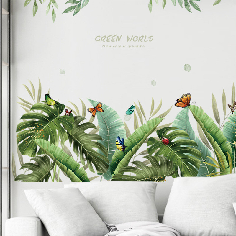 Butterfly Greenery fali matricák hálószoba kiegészítőkhöz Fali dekoráció Gyerekszoba dekoráció Szoba dekoráció Nappali dekoráció