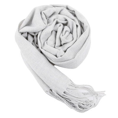Kašmírový svetlý jednofarebný dámsky šál, zimný šál a zábal, bandana, pašmína, strapcový ženský šál, hrubá deka