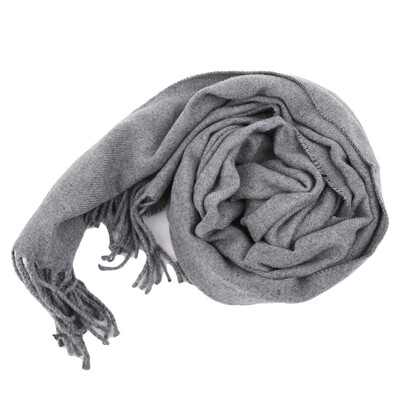 Kašmírový svetlý jednofarebný dámsky šál, zimný šál a zábal, bandana, pašmína, strapcový ženský šál, hrubá deka