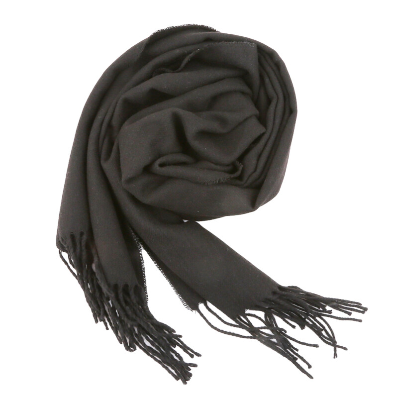 Kašmírový svetlý jednofarebný dámsky šál, zimný šál a zábal, bandana, pašmína, strapcový ženský šál, hrubá deka