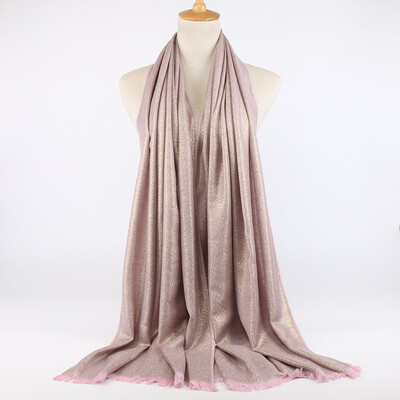 Blizgučiai Lureksas Medvilnė Auksinė Hidžabų Šalikas Moteriški Sidabriniai Kutai Šaliai Musulmonų Šalikai Galvos skara Tvirtas Apvyniojimas Galvos juosta Pashmina Stoles