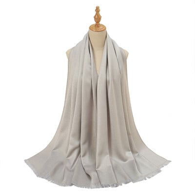 Blizgučiai Lureksas Medvilnė Auksinė Hidžabų Šalikas Moteriški Sidabriniai Kutai Šaliai Musulmonų Šalikai Galvos skara Tvirtas Apvyniojimas Galvos juosta Pashmina Stoles