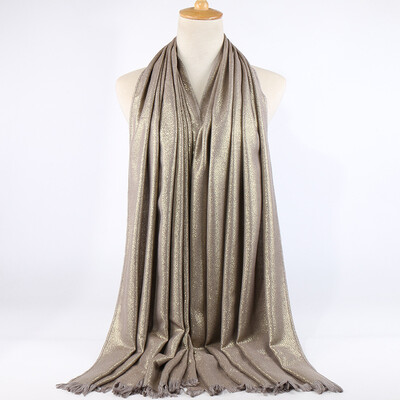 Blizgučiai Lureksas Medvilnė Auksinė Hidžabų Šalikas Moteriški Sidabriniai Kutai Šaliai Musulmonų Šalikai Galvos skara Tvirtas Apvyniojimas Galvos juosta Pashmina Stoles