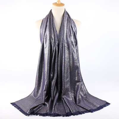 Blizgučiai Lureksas Medvilnė Auksinė Hidžabų Šalikas Moteriški Sidabriniai Kutai Šaliai Musulmonų Šalikai Galvos skara Tvirtas Apvyniojimas Galvos juosta Pashmina Stoles