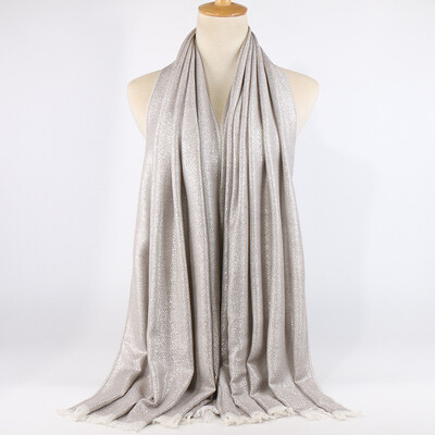 Blizgučiai Lureksas Medvilnė Auksinė Hidžabų Šalikas Moteriški Sidabriniai Kutai Šaliai Musulmonų Šalikai Galvos skara Tvirtas Apvyniojimas Galvos juosta Pashmina Stoles