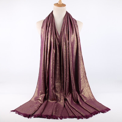 Blizgučiai Lureksas Medvilnė Auksinė Hidžabų Šalikas Moteriški Sidabriniai Kutai Šaliai Musulmonų Šalikai Galvos skara Tvirtas Apvyniojimas Galvos juosta Pashmina Stoles