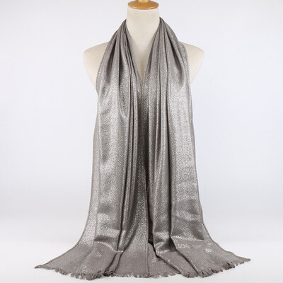 Blizgučiai Lureksas Medvilnė Auksinė Hidžabų Šalikas Moteriški Sidabriniai Kutai Šaliai Musulmonų Šalikai Galvos skara Tvirtas Apvyniojimas Galvos juosta Pashmina Stoles