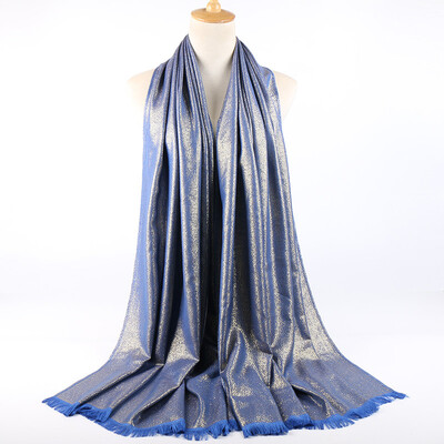 Blizgučiai Lureksas Medvilnė Auksinė Hidžabų Šalikas Moteriški Sidabriniai Kutai Šaliai Musulmonų Šalikai Galvos skara Tvirtas Apvyniojimas Galvos juosta Pashmina Stoles