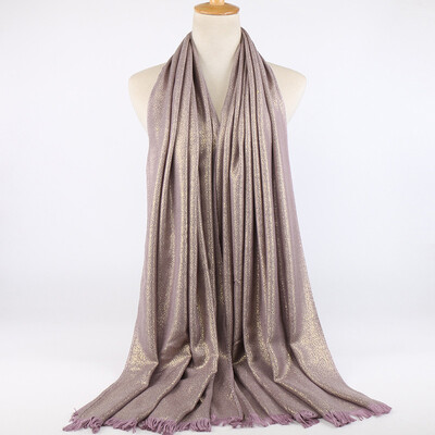 Blizgučiai Lureksas Medvilnė Auksinė Hidžabų Šalikas Moteriški Sidabriniai Kutai Šaliai Musulmonų Šalikai Galvos skara Tvirtas Apvyniojimas Galvos juosta Pashmina Stoles