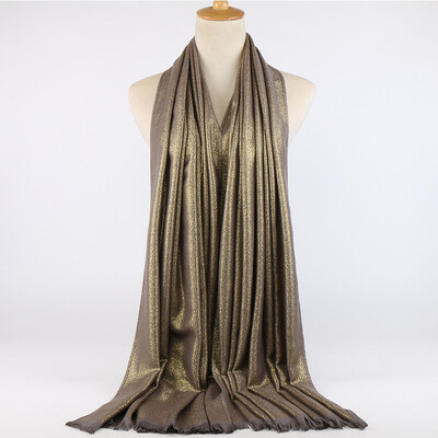 Blizgučiai Lureksas Medvilnė Auksinė Hidžabų Šalikas Moteriški Sidabriniai Kutai Šaliai Musulmonų Šalikai Galvos skara Tvirtas Apvyniojimas Galvos juosta Pashmina Stoles