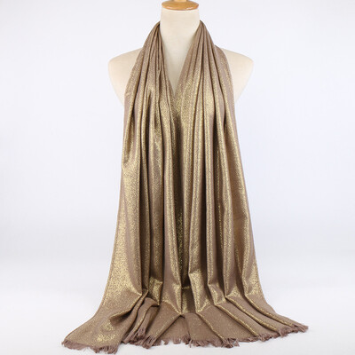 Blizgučiai Lureksas Medvilnė Auksinė Hidžabų Šalikas Moteriški Sidabriniai Kutai Šaliai Musulmonų Šalikai Galvos skara Tvirtas Apvyniojimas Galvos juosta Pashmina Stoles