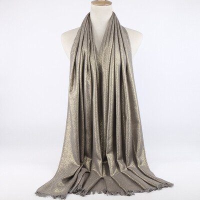 Blizgučiai Lureksas Medvilnė Auksinė Hidžabų Šalikas Moteriški Sidabriniai Kutai Šaliai Musulmonų Šalikai Galvos skara Tvirtas Apvyniojimas Galvos juosta Pashmina Stoles