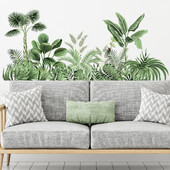 Žalieji atogrąžų augalai Viniliniai sienų lipdukai, skirti svetainės dekoravimui Kambario dekoras Sienų dekoras Miegamojo priedai Namų apdaila