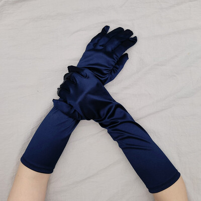 38cm Satinas, didelis elastingumas, solidus, moteriškas Halloween Cosplay scenos pasirodymas etiketas pirštinės Apsauga nuo saulės Apsauga nuo saulės mada