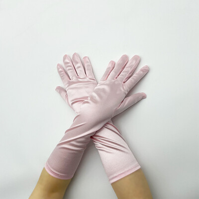 38CM Satenske visoke elastičnosti Čvrste ženske Halloween Cosplay pozornice Bonton Rukavice Zaštita od sunca Krema za sunčanje Moda