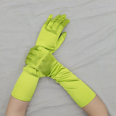 38CM Satenske visoke elastičnosti Čvrste ženske Halloween Cosplay pozornice Bonton Rukavice Zaštita od sunca Krema za sunčanje Moda