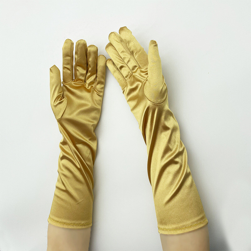 38CM Satenske visoke elastičnosti Čvrste ženske Halloween Cosplay pozornice Bonton Rukavice Zaštita od sunca Krema za sunčanje Moda