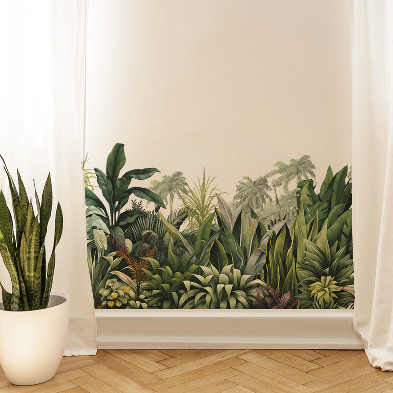 Növényi levelek Vinil csempe fali matricák fali dekorációhoz Hálószoba kiegészítők Ragasztó tapéta Nappali dekoráció Szoba dekoráció