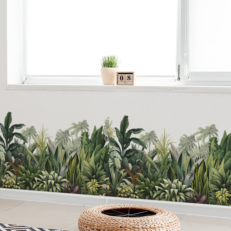 Növényi levelek Vinil csempe fali matricák fali dekorációhoz Hálószoba kiegészítők Ragasztó tapéta Nappali dekoráció Szoba dekoráció