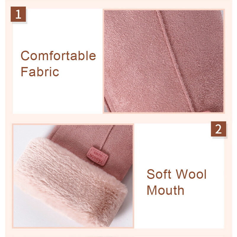 Női meleg kézi kesztyűk divat hölgy őszi téli plüss szélálló ujjak érintőképernyős kesztyűk polár bélésű termikus kültéri kesztyűk