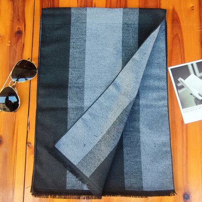 Luksusa zīmols Ziemas Vīriešu Kašmira Šalle Svītrains Kakla lakats Šalles Šalle Ikdienišķa Bārkstis Aptinumi Vīrietis Bizness Pashmina Foulard