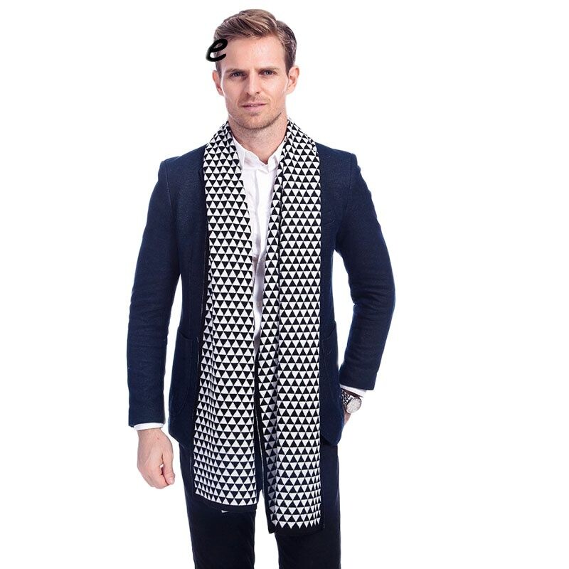Vīriešu šalle New Fashion foulard homme Eiropa Ziemas adījums Vīriešu Šalles Aptinums Gars Biezs Silts Plaids Šalles Šalle vīriešu A3A18943