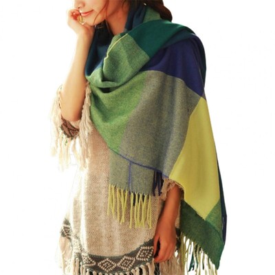 Kašmyro imitacija stora skara moteriška skara Elegantiška kašmyro imitacijos languota skara su kutais moteriška šilumai