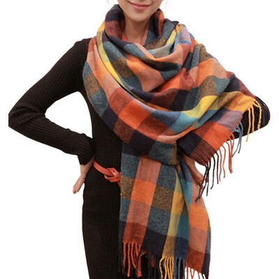 Kašmyro imitacija stora skara moteriška skara Elegantiška kašmyro imitacijos languota skara su kutais moteriška šilumai