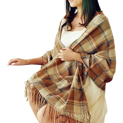 Kašmyro imitacija stora skara moteriška skara Elegantiška kašmyro imitacijos languota skara su kutais moteriška šilumai