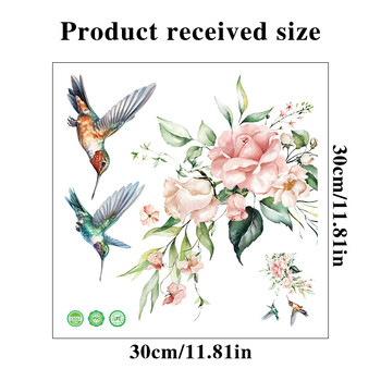 Αυτοκόλλητο 1 τεμ Hummingbird Flower Toilet Decal - Αυτοκόλλητο διακοσμητικό μπάνιου