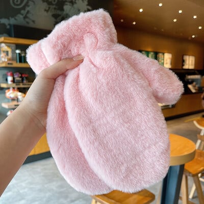 Meleg plüss vastag meleg női kesztyűk téli plusz meleg bolyhos ujjatlan női gyermek ujjas kesztyűk lányoknak plüss ujjatlan