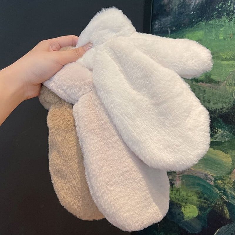 Meleg plüss vastag meleg női kesztyűk téli plusz meleg bolyhos ujjatlan női gyermek ujjas kesztyűk lányoknak plüss ujjatlan