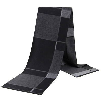 Noi eșarfe de lux din lână de cașmir pentru bărbați Esarfe calde de iarnă pentru bărbați Esarfe de lână neagră cărbune de lemn Confort dublă culoare la modă Îmbrăcăminte casual