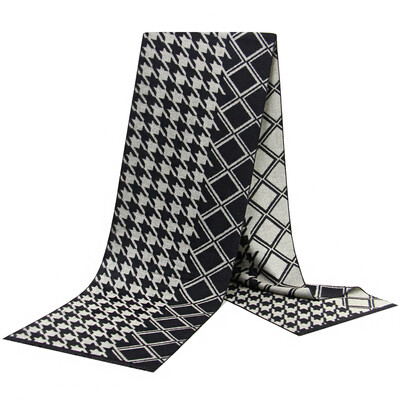 Noi eșarfe de lux din lână de cașmir pentru bărbați Esarfe calde de iarnă pentru bărbați Esarfe de lână neagră cărbune de lemn Confort dublă culoare la modă Îmbrăcăminte casual