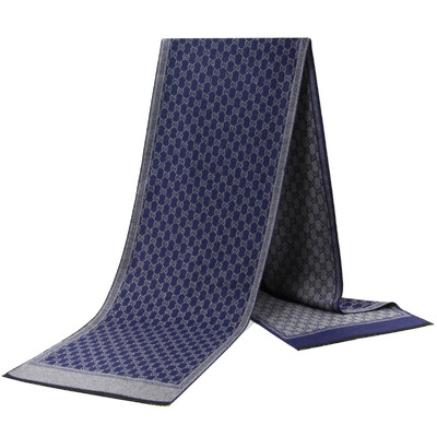 Noi eșarfe de lux din lână de cașmir pentru bărbați Esarfe calde de iarnă pentru bărbați Esarfe de lână neagră cărbune de lemn Confort dublă culoare la modă Îmbrăcăminte casual