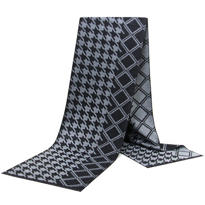 Noi eșarfe de lux din lână de cașmir pentru bărbați Esarfe calde de iarnă pentru bărbați Esarfe de lână neagră cărbune de lemn Confort dublă culoare la modă Îmbrăcăminte casual