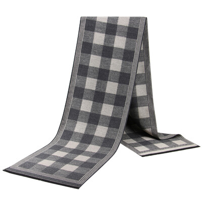 Noi eșarfe de lux din lână de cașmir pentru bărbați Esarfe calde de iarnă pentru bărbați Esarfe de lână neagră cărbune de lemn Confort dublă culoare la modă Îmbrăcăminte casual