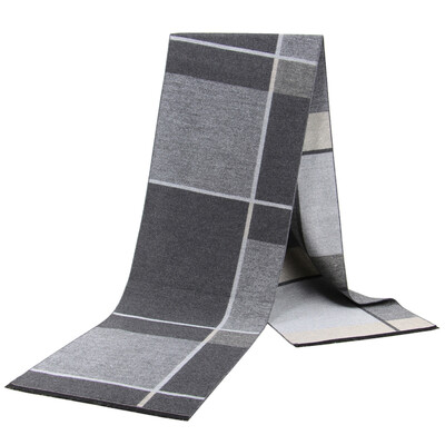 Noi eșarfe de lux din lână de cașmir pentru bărbați Esarfe calde de iarnă pentru bărbați Esarfe de lână neagră cărbune de lemn Confort dublă culoare la modă Îmbrăcăminte casual