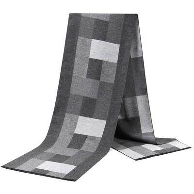 Noi eșarfe de lux din lână de cașmir pentru bărbați Esarfe calde de iarnă pentru bărbați Esarfe de lână neagră cărbune de lemn Confort dublă culoare la modă Îmbrăcăminte casual