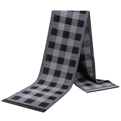 Noi eșarfe de lux din lână de cașmir pentru bărbați Esarfe calde de iarnă pentru bărbați Esarfe de lână neagră cărbune de lemn Confort dublă culoare la modă Îmbrăcăminte casual