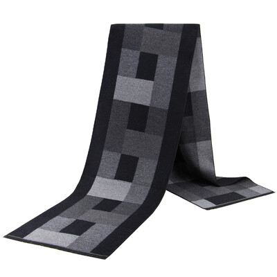 Noi eșarfe de lux din lână de cașmir pentru bărbați Esarfe calde de iarnă pentru bărbați Esarfe de lână neagră cărbune de lemn Confort dublă culoare la modă Îmbrăcăminte casual